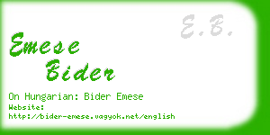 emese bider business card